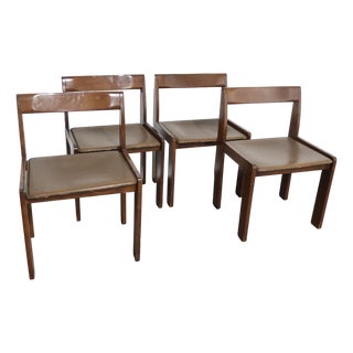 Vintage Wooden Chairs, 1960s, Set of 4 For Sale