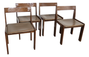 Vintage Wooden Chairs, 1960s, Set of 4