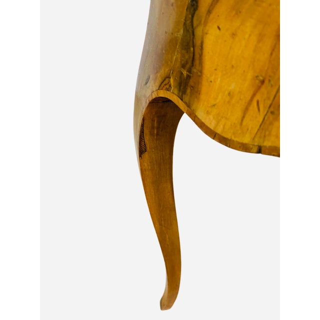 1960s Mid Century Transitional Modern Italian Oyster Burl Olive Console Table or Desk For Sale In Houston - Image 6 of 13