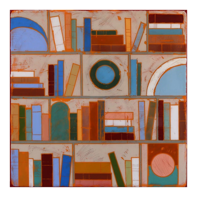 Sunday Afternoon 2 - Original Minimalist Abstract Acrylic and Resin Art on Wood Panel For Sale