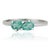 Contemporary Hallmarked 925 Sterling Silver Pear Cut Natural Emerald Toi Et Moi Ring Size 7 For Sale - Image 3 of 12