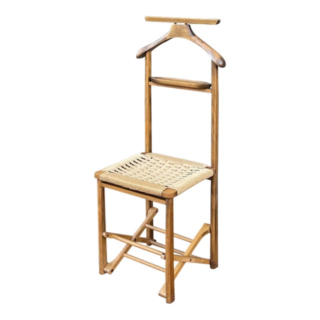 Mid Century Modern Italian Collapsible Gentleman’s Valet With Woven ...