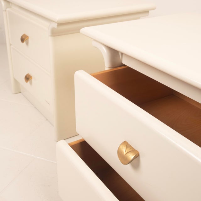 Cream Lacquered Bedside Tables by Pierre Cardin, 1980, Set of 2 For Sale - Image 18 of 18