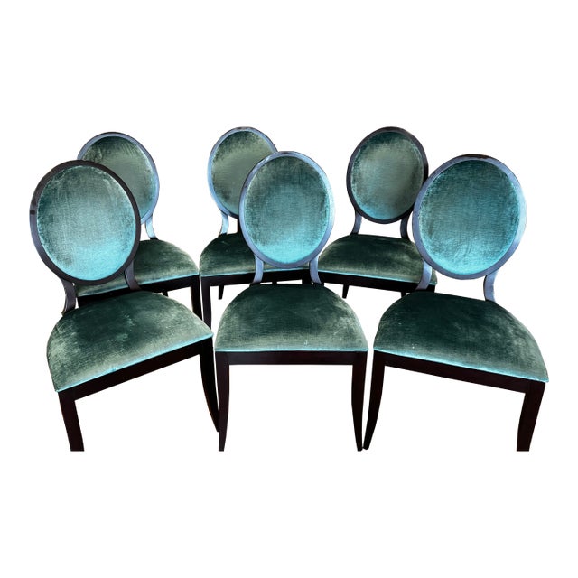 Henkel Harris Modern Dark Brown Oval Back Chairs For Sale