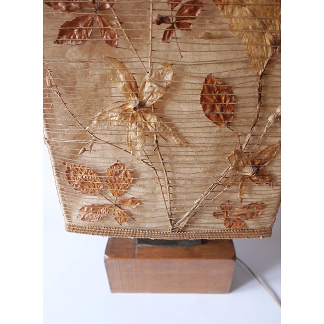 Large Vintage Lamp in Wood, Metal and Fabric, 1970s For Sale - Image 10 of 15