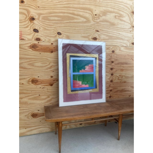 Richard Carter original painting in custom acrylic frame with provenance from the Weingarten Realty Investors Corporate...