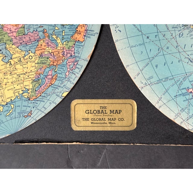 Paper Vintage 1930s World Map Decor For Sale - Image 7 of 12