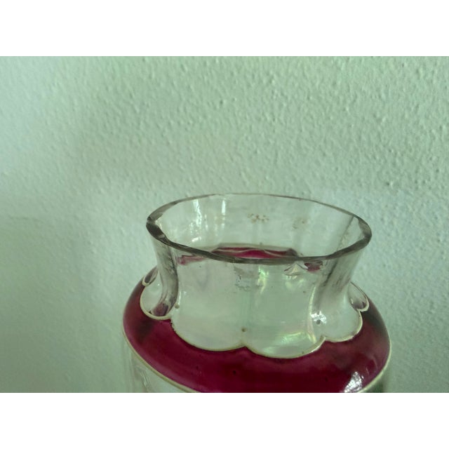 Late 19th Century Hand Blown, Hand Enameled, & Iridescent Art Nouveau Glass Vase For Sale - Image 4 of 5