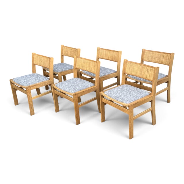 1960s Sorø Stole Danish Modern Teak & Cane Dining Chairs With Gray Upholstery - A Set of Six For Sale - Image 14 of 14