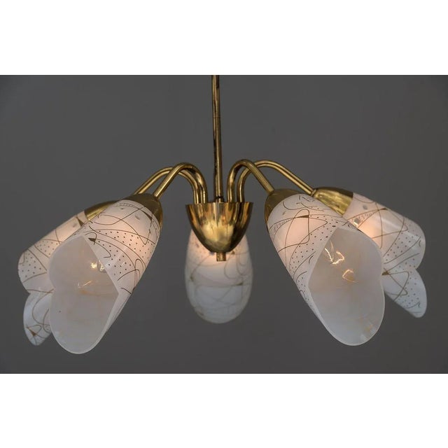 Cream Italian Chandelier, 1960s For Sale - Image 8 of 9