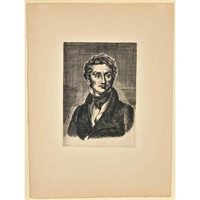 Portrait Of Charles Nodier is an Etching realized by Constant Le Breton in the early 20th Century. Good conditions....