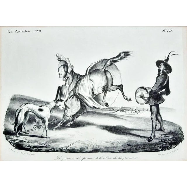 La Jument du Prince et le chien de la Princesse- Lithograph by H. Daumier - 1834 1834 For Sale - Image 3 of 3