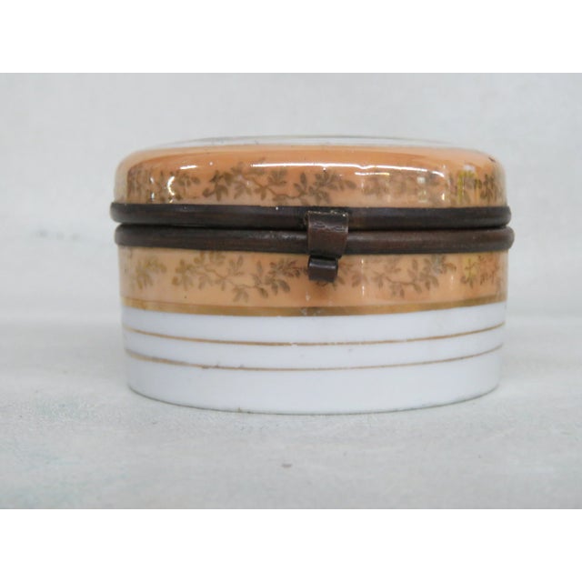 Porcelain Hand Painted Neoclassical Cameo Trinket Jewelry Box For Sale - Image 12 of 12