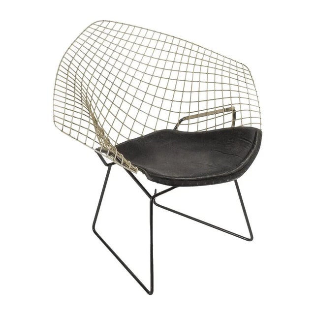 Mid-Century Modern White Diamond Chair attributed to Harry Bertoia for Knoll For Sale - Image 3 of 9