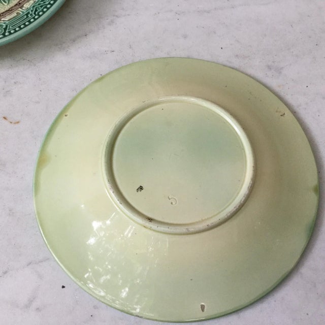 1890 Antique German Majolica Red Fruits Plate For Sale - Image 4 of 6