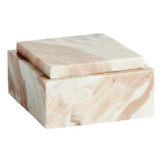 Jaqueline Marble Square Lidded Box Short For Sale