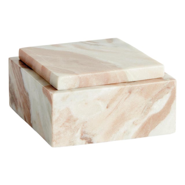 Jaqueline Marble Square Lidded Box Short For Sale