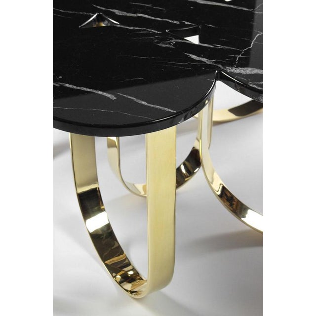 Cloud Coffee Table in Marble and Mirror Polished Brass by Barberini & Gunnell For Sale - Image 9 of 13