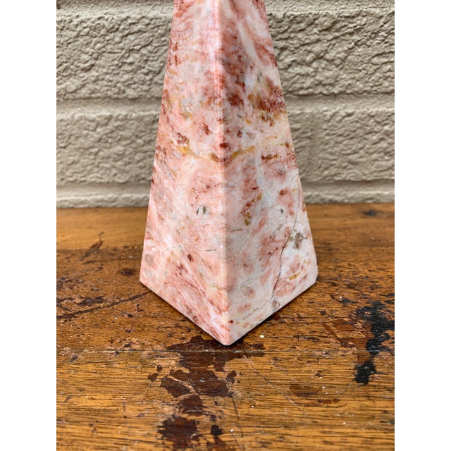 Pink Marble Obelisks With Dramatic Veining, a Pair For Sale In South Bend - Image 6 of 9