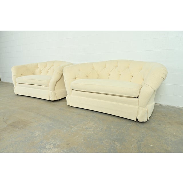 Baker Furniture Mid-Century Hollywood Regency Tufted Sofa or Loveseat, Circa 1960s For Sale - Image 13 of 14