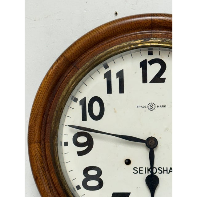 Antique Seikosha Wall Clock For Sale In San Francisco - Image 6 of 12