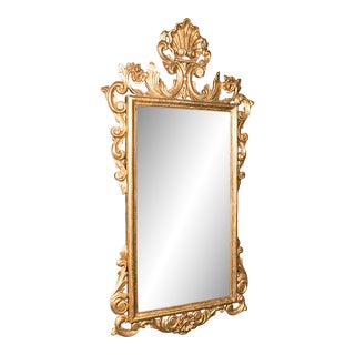 1890s Victorian Antique Ornate Mirror, Continental, Giltwood, Glass, Hall, Overmantle For Sale