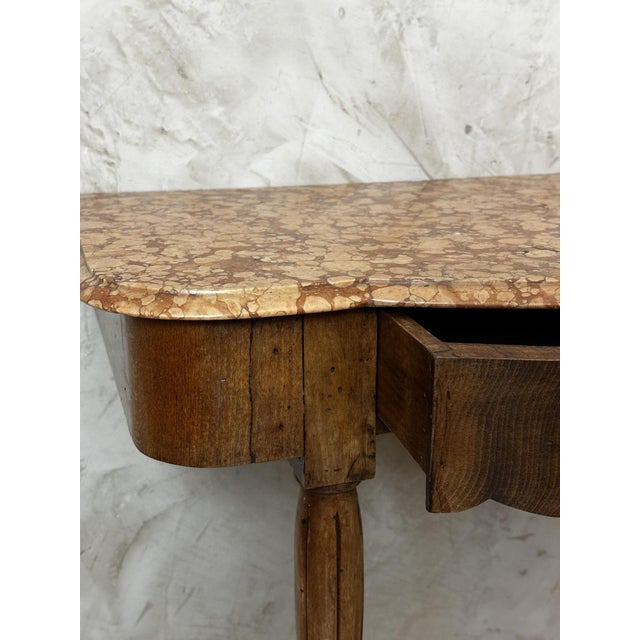 Brown Vintage Art Deco Console Table in Walnut, 1930 For Sale - Image 8 of 14