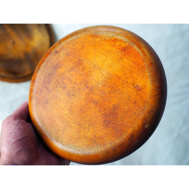 Midcentury French Large Turned Wood Box With Carved Flower For Sale - Image 10 of 11