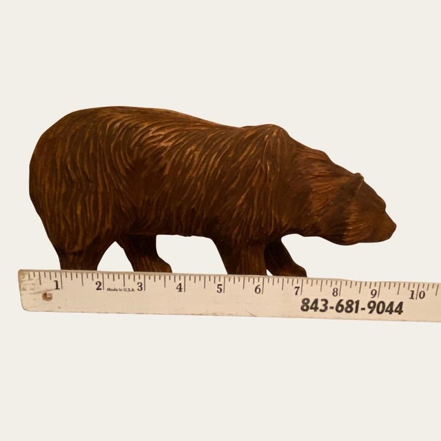 Vintage Hand Carved Wooden Bear in the Style of the Black Forrest Bear For Sale - Image 9 of 12