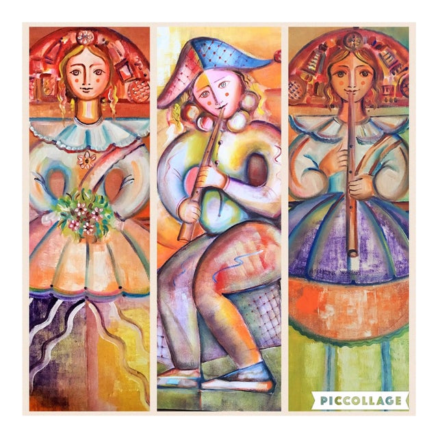 Set of Three Oil on Canvas by A. G. Marco, Spain, circa 1940 For Sale