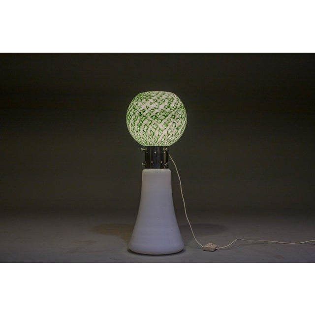 Glass Murano Floor Lamp in Green Glitter Glass attributed to Mazzega, 1960s For Sale - Image 7 of 10
