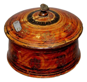 Handpainted Wooden Lacquerware Spice Box, 1950s
