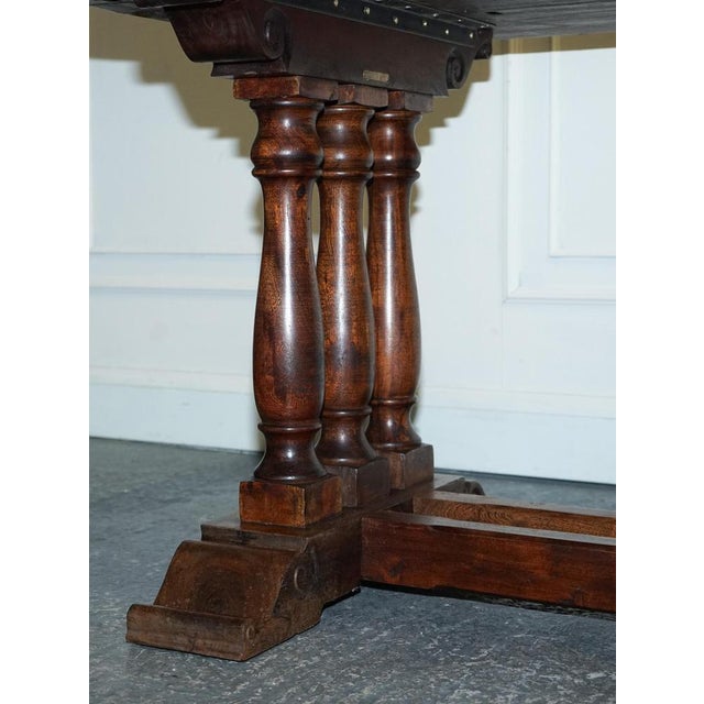 Vintage Hardwood Rectangular Dining Table For Sale - Image 5 of 16