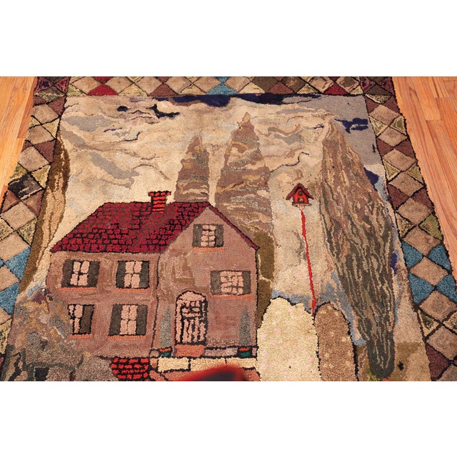 Nazmiyal Collection Antique American Hooked Rug For Sale - Image 4 of 10