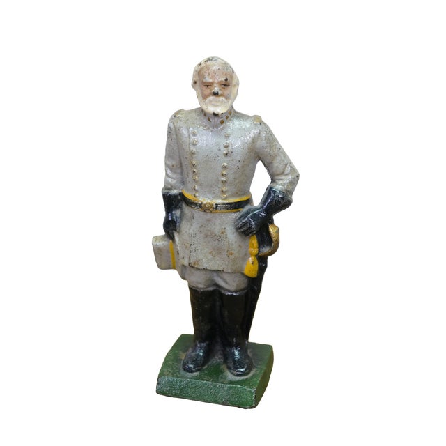 Victorian Antique Cast Iron Robert E Lee & Ulysses S Grant Civil War Bookends 8" For Sale - Image 3 of 15
