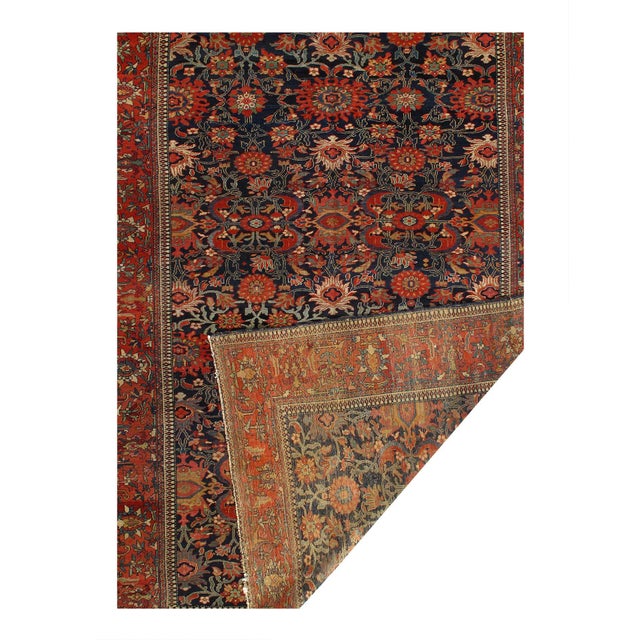 Traditional Pasargad DC Blue Antique Persian Farahan Rug For Sale - Image 3 of 3