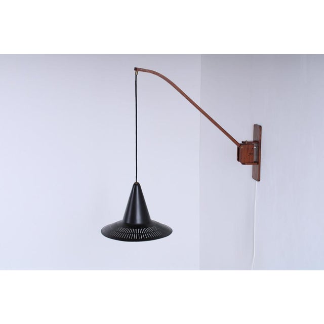 Adjustable Wall Lamp in Black and Teak from Indoor, 1950s For Sale - Image 13 of 18