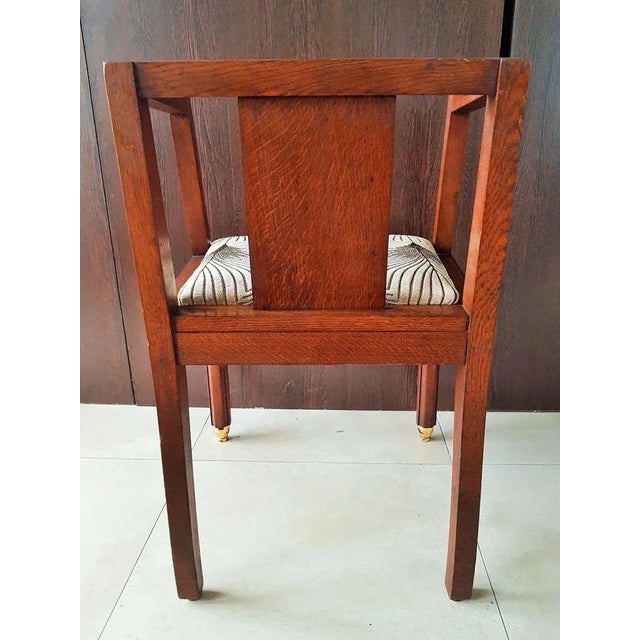 French Art Deco Oak Desk Chair, 1930s For Sale - Image 9 of 18