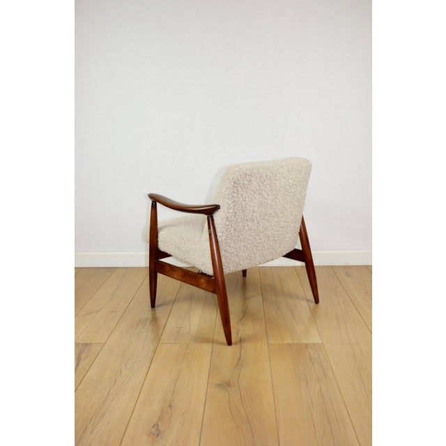 Textile Vintage GFM 300-202 Armchair in Beige Cream Bouclé Lamb from J. Kedziorek, 1970s For Sale - Image 7 of 16