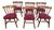 1970s Vintage Solid Hard Rock Maple Dining Chairs. Set of Six With Red /Maroon Cushions. For Sale