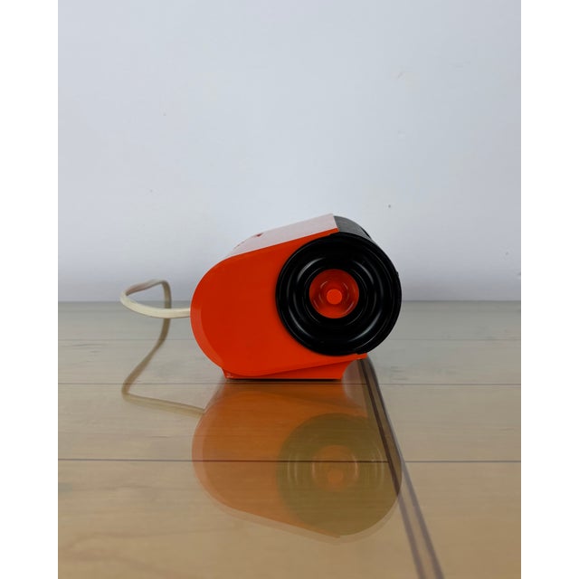 Mid-Century Modern Vintage Space Age Orange Digi-Glo #423 Digital Alarm Roll Clock from Sankyo, Japan, 1970s For Sale - Image 3 of 14