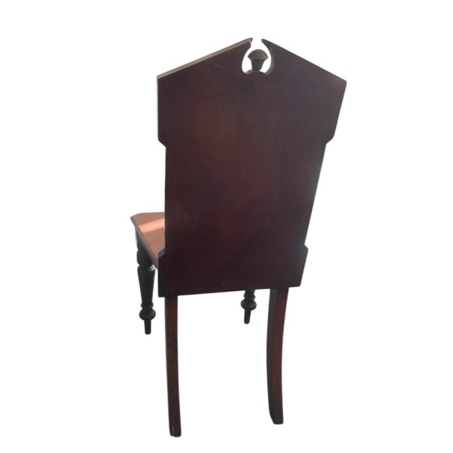 Late 19th-Century Victorian Aesthetic Movement Walnut Hall Chair With Inset Tazza Tile For Sale In West Palm - Image 6 of 10