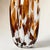 Art Deco Cognac Amber Wavy Speckled Handcrafted Art Glass Vase For Sale - Image 3 of 4