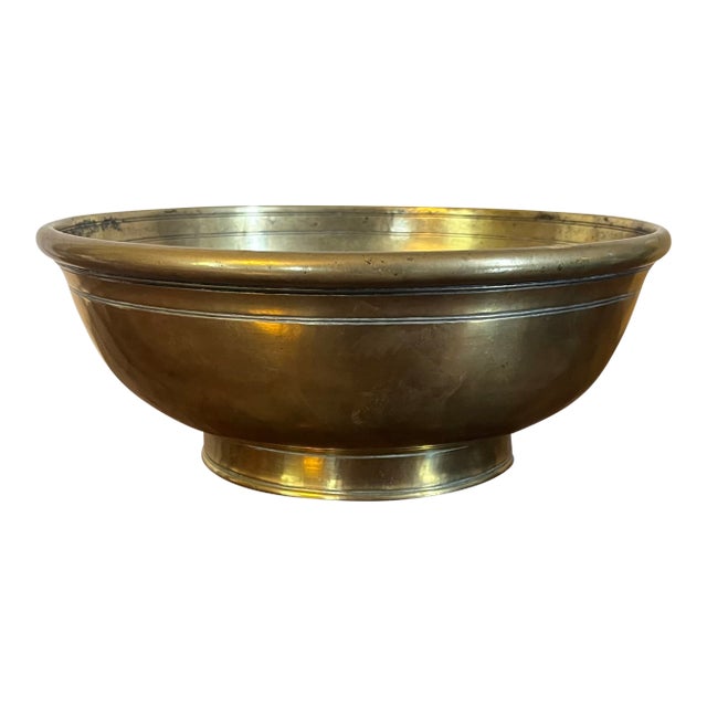 Antique 18th Century Dutch Brass Footed Fruit Bowl For Sale