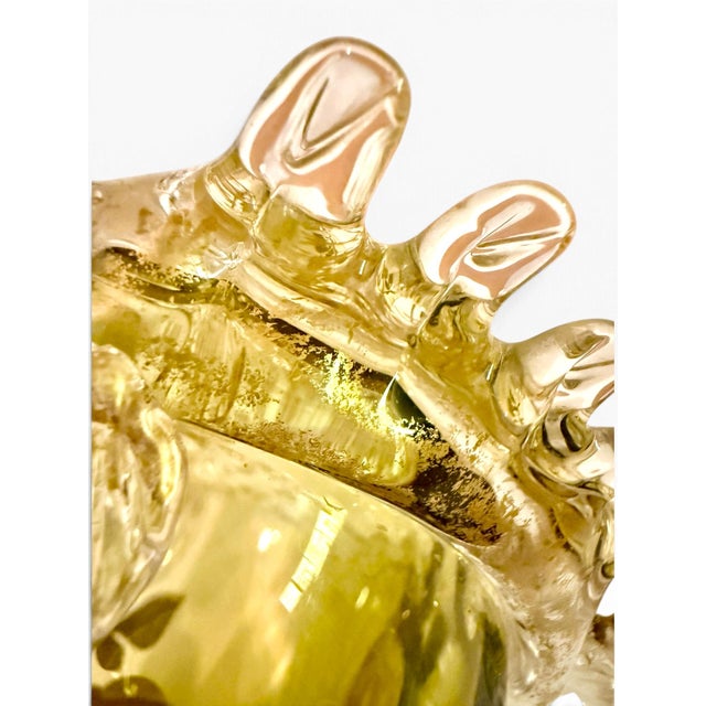 Antique Zoomorphic Amber Glass Bowl With Three Fish and Enamel Decoration, Attributed to Auguste Jean, Moser Style C. 1880 For Sale - Image 13 of 14