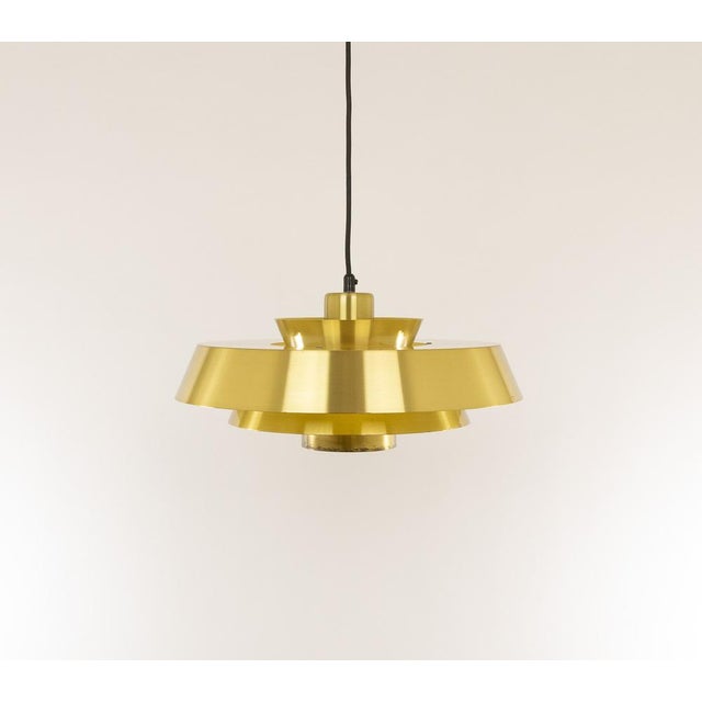 Mid-Century Modern Brass Nova Pendant by Jo Hammerborg for Fog & Mørup, 1960s For Sale - Image 3 of 8