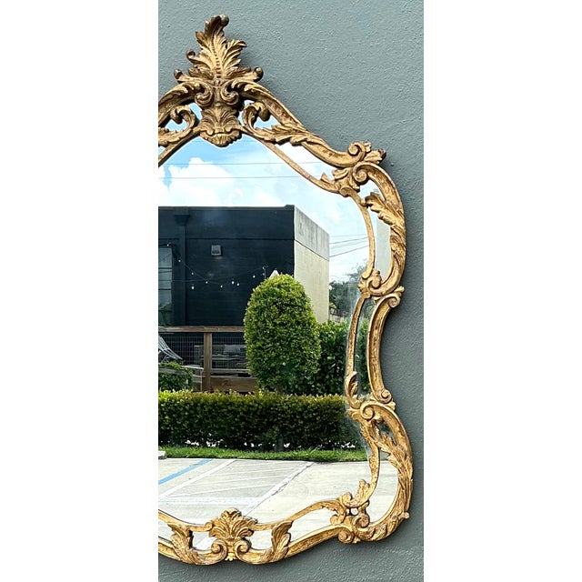 Vintage Rococo Style Gold Frame Mirror For Sale - Image 10 of 12