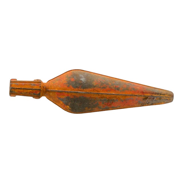 Vintage Weight Plumb Bob Tool Level in Iron & Wood 1950s Chairish