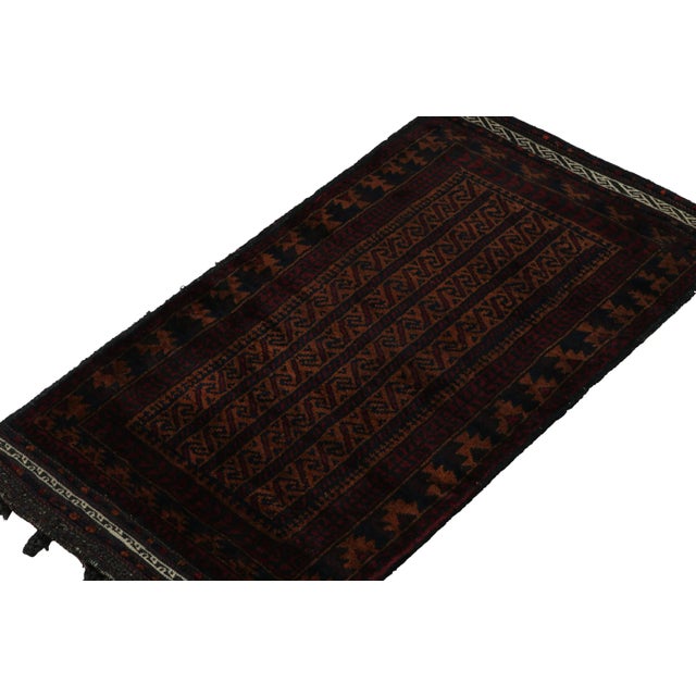Rug & Kilim Rug & Kilim’s Baluch Tribal Rug With Burgundy and Brown Geometric Patterns For Sale - Image 4 of 7