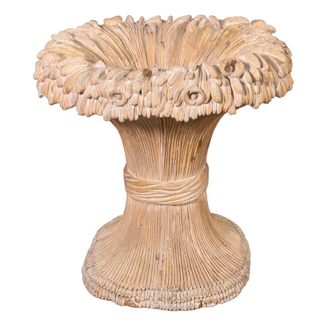 Carved Wood Wheat Sheaf Dining Table Base by Chelini of Florence Italy, 1970s For Sale